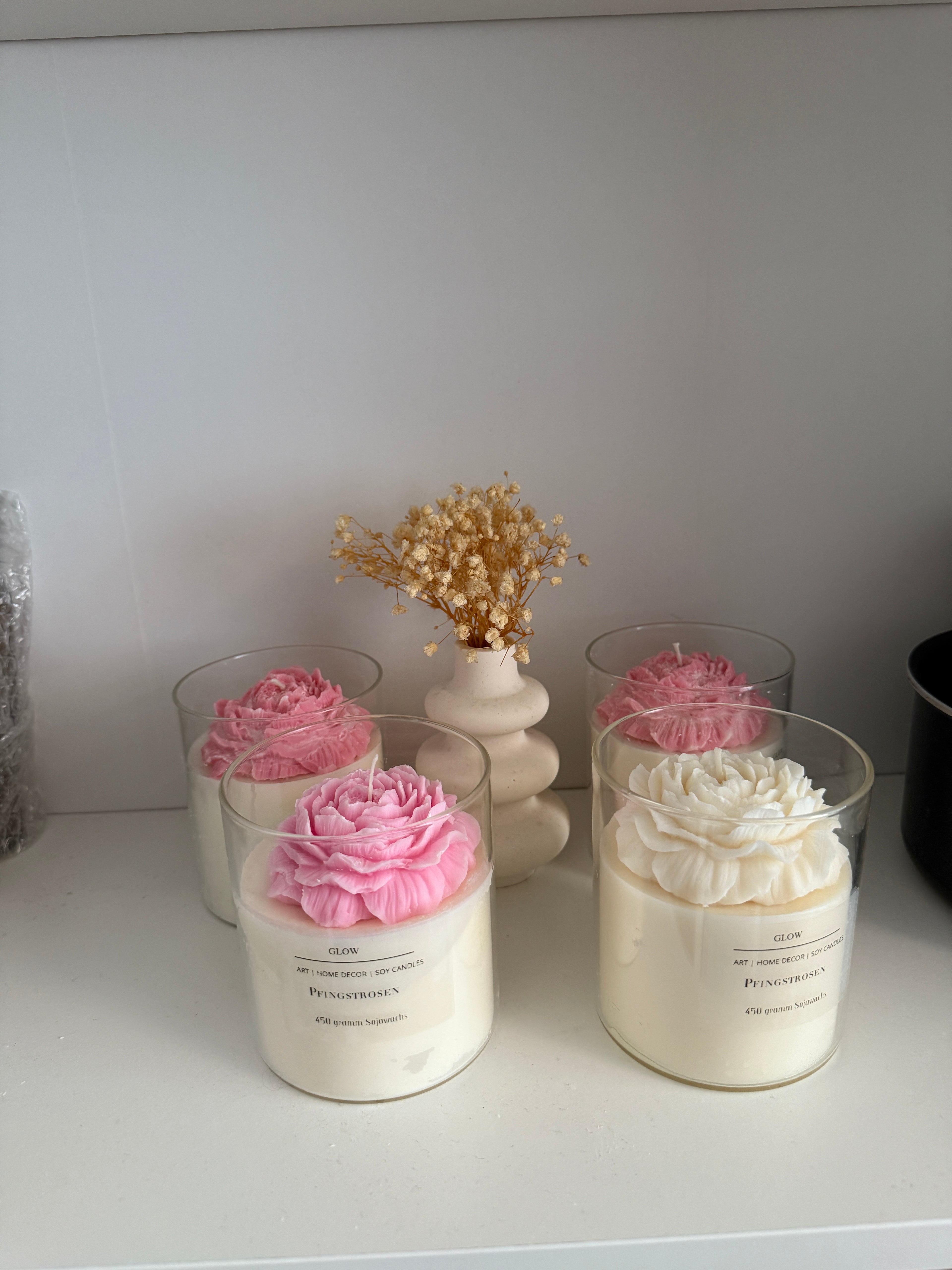 Pfingstrosen Kerze